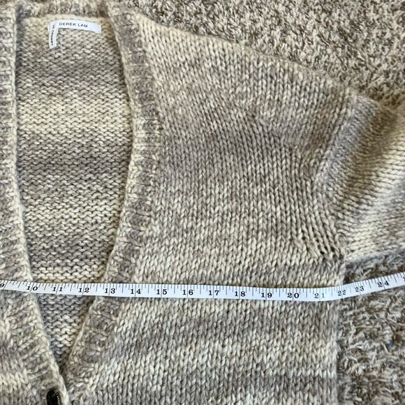 Derek Lam 10 Crosby Sz M Wool Alpaca Blend Chunky Knit Oversized Cardigan Cream - Picture 15 of 16